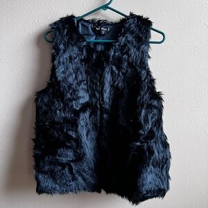 Say What? Black Faux Fur Vest